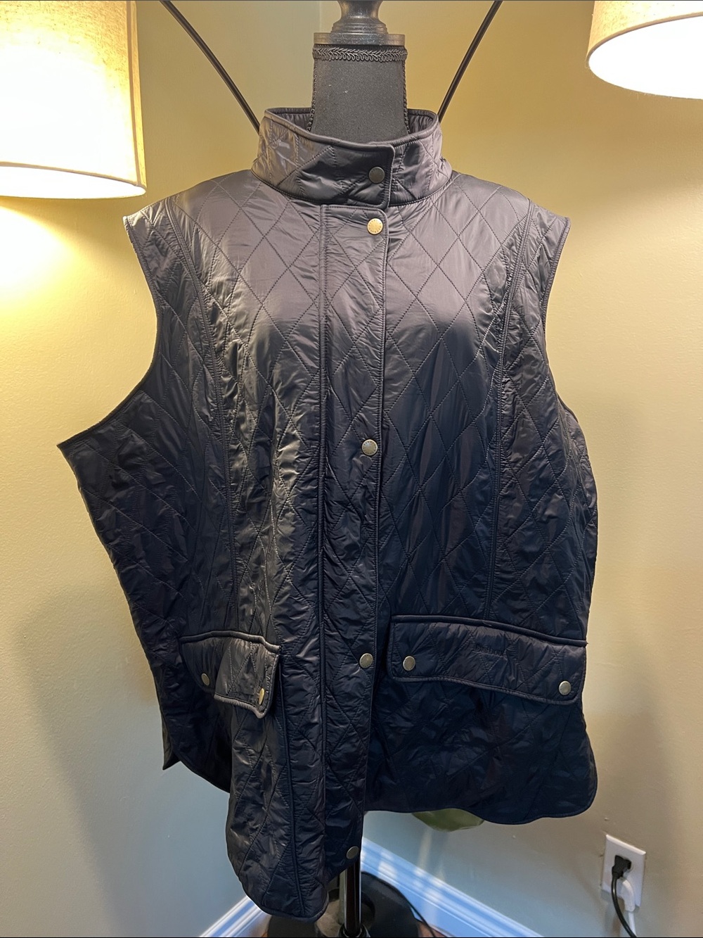 Classic Barbour Diamond Wray Gilet Navy Vest Sz. 3X